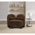 Daphne Velvet Upholstered Chair in Brown