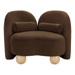 Daphne Velvet Upholstered Chair in Brown