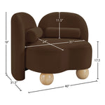 Daphne Velvet Upholstered Chair in Brown