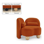 Daphne Velvet Upholstered Chair in Cognac