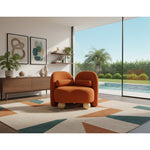 Daphne Velvet Upholstered Chair in Cognac
