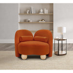 Daphne Velvet Upholstered Chair in Cognac