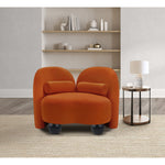 Daphne Velvet Upholstered Chair in Cognac
