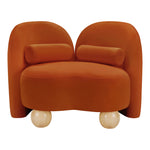 Daphne Velvet Upholstered Chair in Cognac