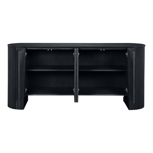 Belinda Beech Wood And Oak Veneer Sideboard / Buffet in Black