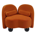 Daphne Velvet Upholstered Chair in Cognac