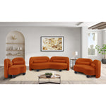 Daphne Velvet Upholstered Chair in Cognac