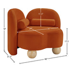 Daphne Velvet Upholstered Chair in Cognac