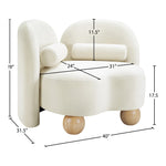 Daphne Velvet Upholstered Chair in Cream