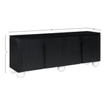 Cardiff Laquer And Oak Veneer Sideboard / Buffet (77022-) in Black