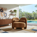 Daphne Velvet Upholstered Chair in Saddle