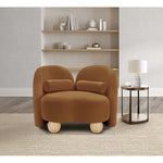 Daphne Velvet Upholstered Chair in Saddle