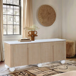 Cardiff Laquer And Oak Veneer Sideboard / Buffet (77022-) in Natural