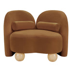 Daphne Velvet Upholstered Chair in Saddle