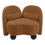 Daphne Velvet Upholstered Chair in Saddle