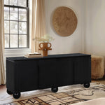 Cardiff Laquer And Oak Veneer Sideboard / Buffet (77023-) in Black