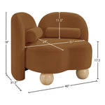 Daphne Velvet Upholstered Chair in Saddle