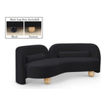 Daphne 89" Velvet Upholstered Sofa in Black