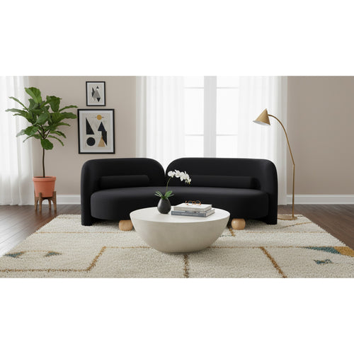 Daphne 89" Velvet Upholstered Sofa in Black