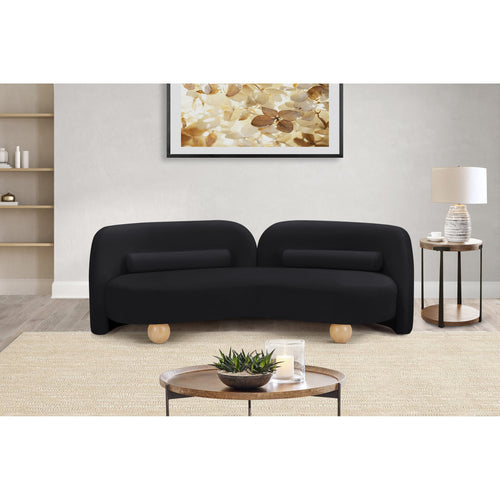Daphne 89" Velvet Upholstered Sofa in Black