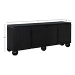 Cardiff Laquer And Oak Veneer Sideboard / Buffet (77023-) in Black