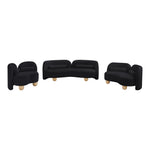 Daphne 89" Velvet Upholstered Sofa in Black