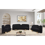 Daphne 89" Velvet Upholstered Sofa in Black