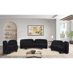 Daphne 89" Velvet Upholstered Sofa in Black
