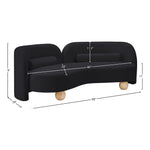 Daphne 89" Velvet Upholstered Sofa in Black