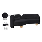 Daphne 89" Velvet Upholstered Sofa in Black