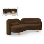 Daphne 89" Velvet Upholstered Sofa in Brown