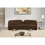 Daphne 89" Velvet Upholstered Sofa in Brown