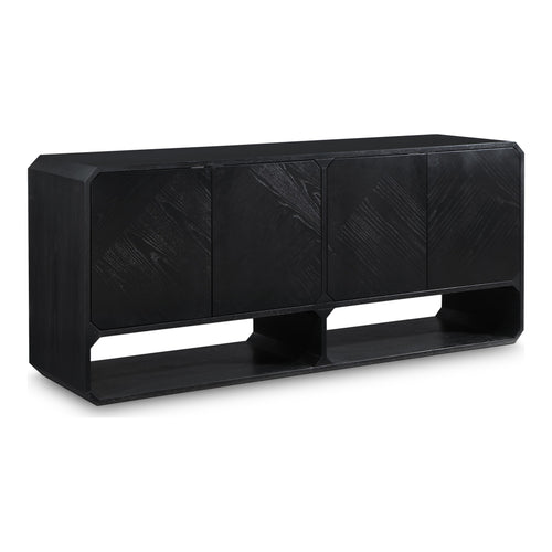 Parker Solid Wood And Ash Veneer Sideboard / Buffet in Black