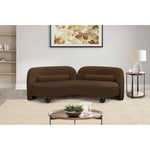 Daphne 89" Velvet Upholstered Sofa in Brown