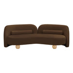 Daphne 89" Velvet Upholstered Sofa in Brown