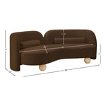Daphne 89" Velvet Upholstered Sofa in Brown