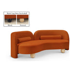 Daphne 89" Velvet Upholstered Sofa in Cognac