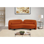 Daphne 89" Velvet Upholstered Sofa in Cognac
