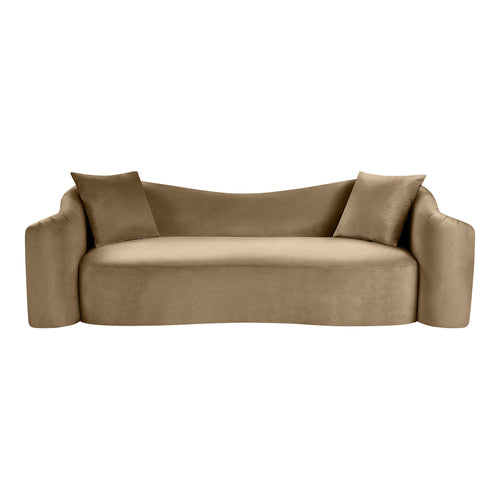Destin 91" Velvet Upholstered Sofa in Beige