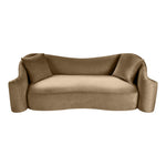 Destin 91" Velvet Upholstered Sofa in Beige