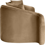 Destin 91" Velvet Upholstered Sofa in Beige