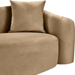 Destin 91" Velvet Upholstered Sofa in Beige