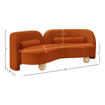Daphne 89" Velvet Upholstered Sofa in Cognac