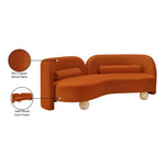 Daphne 89" Velvet Upholstered Sofa in Cognac