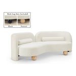 Daphne 89" Velvet Upholstered Sofa in Cream