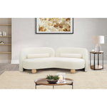 Daphne 89" Velvet Upholstered Sofa in Cream