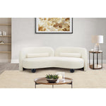 Daphne 89" Velvet Upholstered Sofa in Cream