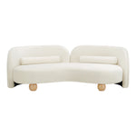 Daphne 89" Velvet Upholstered Sofa in Cream