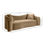 Destin 91" Velvet Upholstered Sofa in Beige