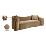 Destin 91" Velvet Upholstered Sofa in Beige